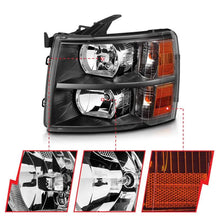 Load image into Gallery viewer, ANZO 2007-2013 Chevrolet Silverado Crystal Headlights Black - Corvette Realm