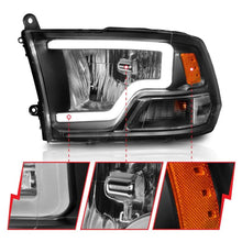Load image into Gallery viewer, ANZO 2009-2018 Dodge Ram 1500 Crystal Headlights w/ Light Bar Black Housing - Corvette Realm