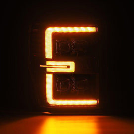 AlphaRex 08-10 Ford F250-550 NOVA-Series LED Projector Headlights Black w/Activ Light/Seq Signal - Corvette Realm