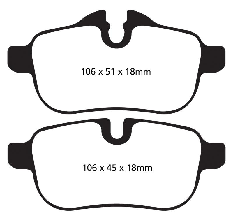 EBC 09+ BMW Z4 3.0 (E89) Yellowstuff Rear Brake Pads - Corvette Realm