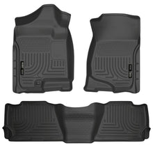 Load image into Gallery viewer, Husky Liners 07-13 GM Escalade ESV/Avalanche/Suburban WeatherBeater Black Front/2nd Row Floor Liners - Corvette Realm