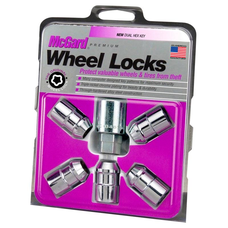 McGard Wheel Lock Nut Set - 5pk. (Cone Seat) 1/2-20 / 3/4 &13/16 Dual Hex / 1.46in. Length - Chrome - Corvette Realm