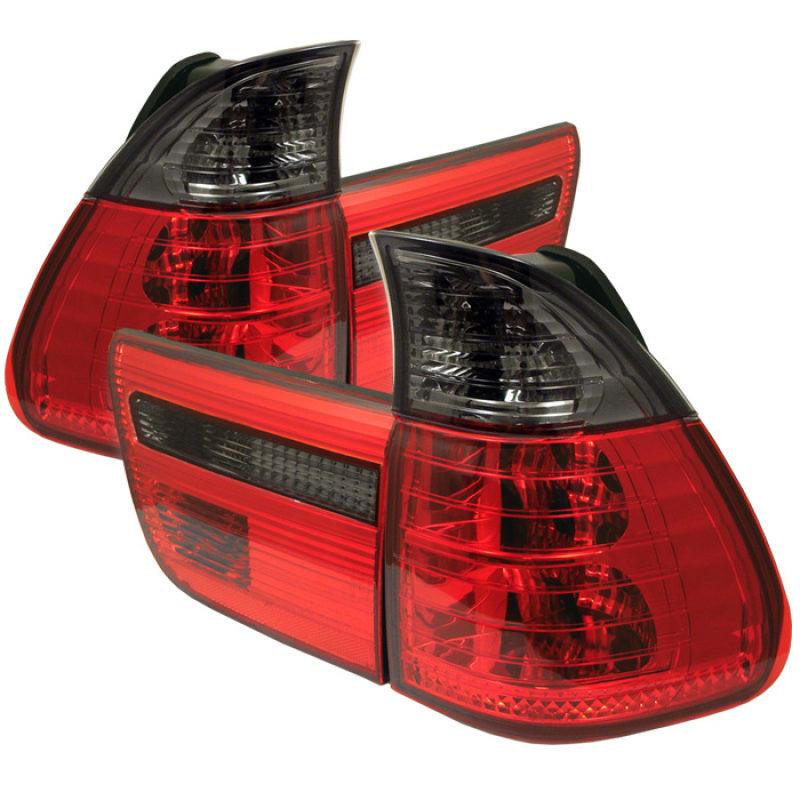 Spyder BMW E53 X5 00-06 4PCS Euro Style Tail Lights- Red Smoke ALT-YD-BE5300-RS - Corvette Realm