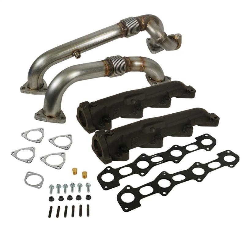 BD Diesel 08-10 Ford F-250/F-350/F-450/F-550 Powerstroke 6.4L Up Pipes Kit w/Manifold Set - Corvette Realm