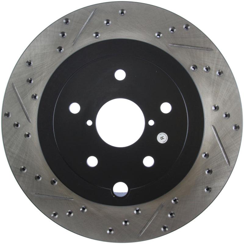 StopTech 08+ Subaru STI (Will Not Fit 05-07) Slotted & Drilled Sport Brake Rotor - Corvette Realm