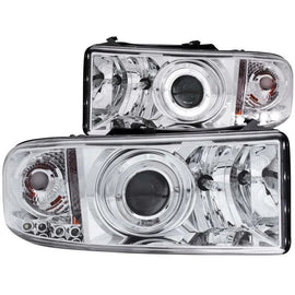 ANZO 1994-2001 Dodge Ram Projector Headlights w/ Halo Chrome - Corvette Realm