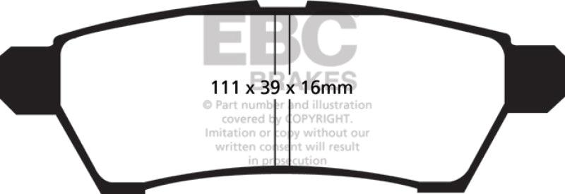EBC 05+ Nissan Frontier 2.5 2WD Yellowstuff Rear Brake Pads - Corvette Realm