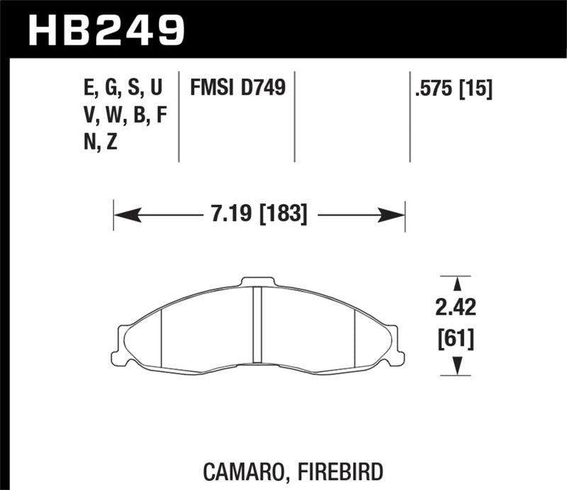 Hawk 98-02 Camaro/Firebird HP+ Street Front Brake Pads - Corvette Realm