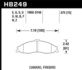 Hawk 98-02 Camaro/Firebird HP+ Street Front Brake Pads - Corvette Realm