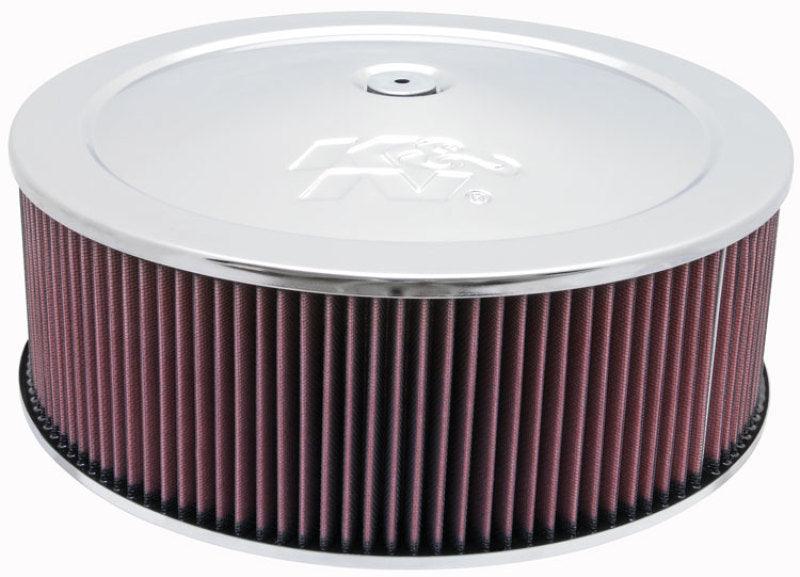 K&N Round Air Filter Assembly 5.25in ID / 5in Height / 5.125in Neck Flange / 1 1/4in Drop Base - Corvette Realm
