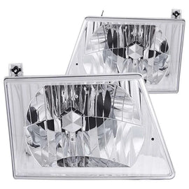 ANZO 1992-2006 Ford Econoline Crystal Headlights Chrome - Corvette Realm