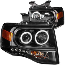 Load image into Gallery viewer, ANZO 2007-2014 Ford Expedition Projector Headlights w/ Halo Black - Corvette Realm