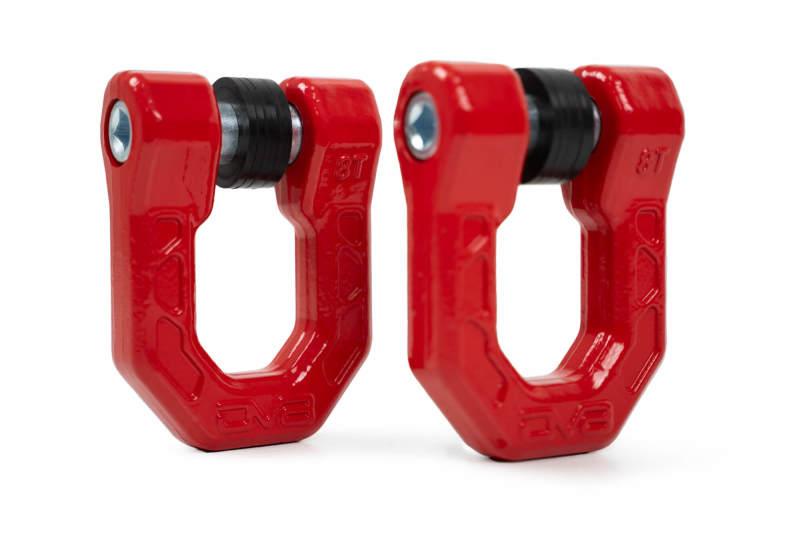 DV8 Offroad Elite Series D-Ring Shackles - Pair (Red) - Corvette Realm