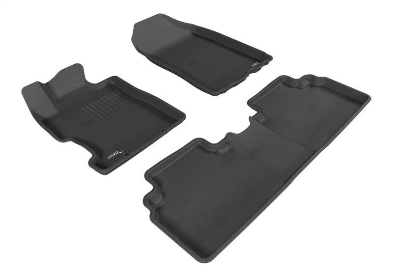 3D MAXpider 2006-2011 Honda Civic Sedan Kagu 1st & 2nd Row Floormat - Black - Corvette Realm