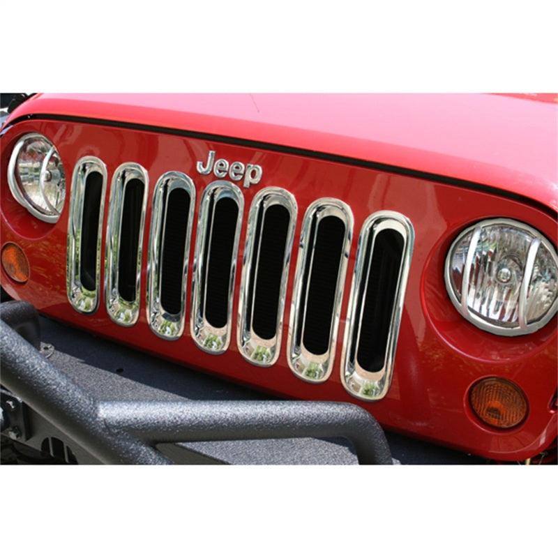 Rugged Ridge Grille Inserts Chrome 07-18 Jeep Wrangler - Corvette Realm