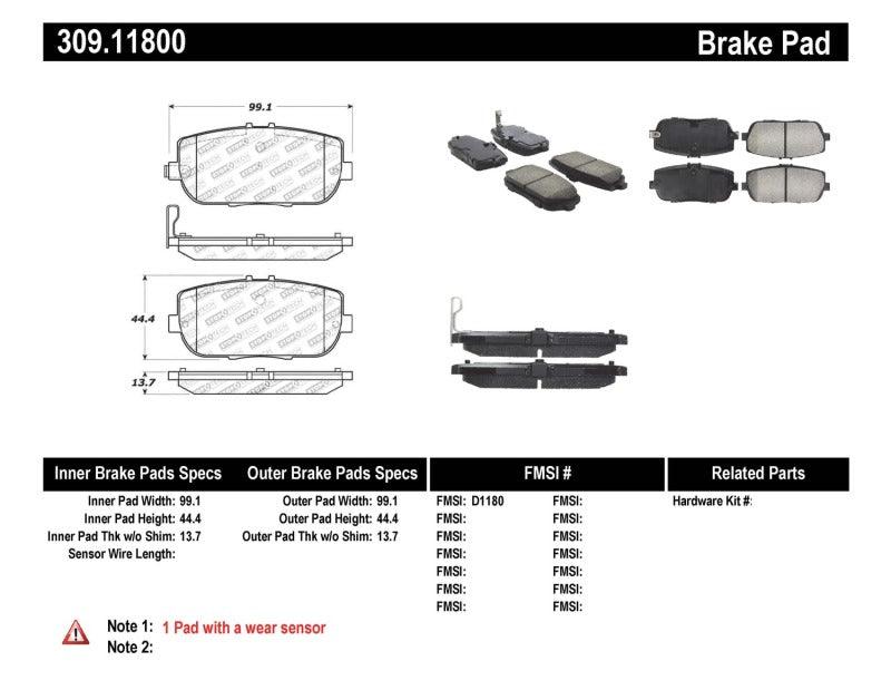 StopTech OE Fit Rear Sport Brake Pads - Corvette Realm