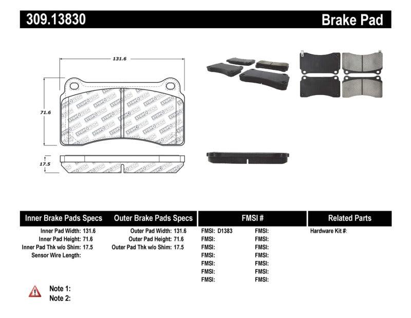 StopTech Performance Brake Pads - Corvette Realm