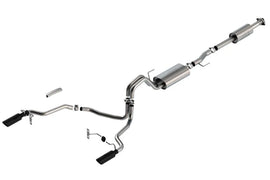 Borla F-150 21-25 2.7L/3.5L 4dr CC SB EC STB Lar/KingR/Plnm/LTD 3/2.25 SRE Cat-Back Exhaust Touring Black Chrome Tips