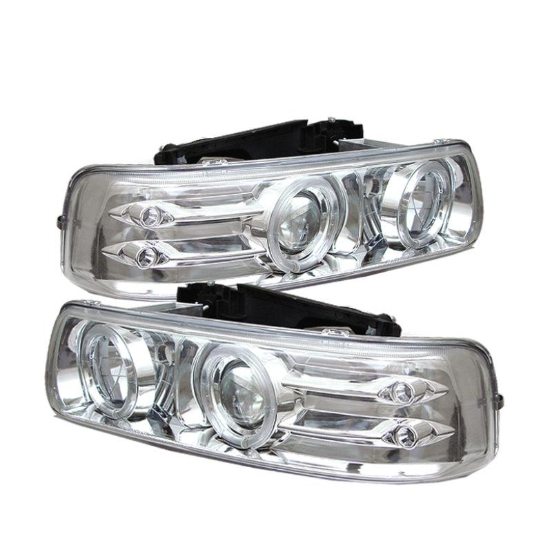 Spyder Chevy Silverado 1500/2500 99-02Projector Headlights LED Halo LED Chrome PRO-YD-CS99-HL-C - Corvette Realm