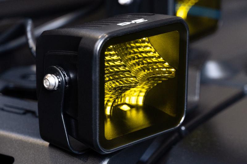 DV8 Offroad 3in Elite Series LED Amber Pod Light - Corvette Realm