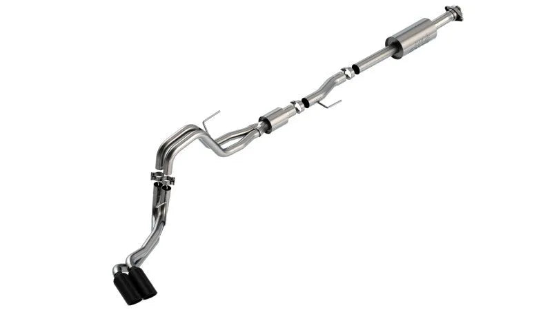 Borla F-150 21-25 5.0L 4dr CC SB EC STB Lariat/KR/Pltm/LTD 3/2.25 DSE Cat-Back Exhaust S-Type Black Chrome Tips