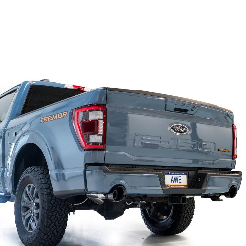 AWE Tuning 2021+ Ford F-150 Tremor (w/ Bumper Cutouts) 0FG Non-Resonated Catback -Diamond Black Tips - Corvette Realm