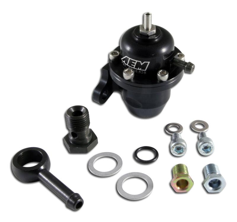 AEM 96-97 Acura CL / 94-97 Accord / 96-00 Civic Ex Black Adjustable Fuel Pressure Regulator - Corvette Realm