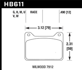 Hawk Wilwood 7912 DTC-30 Race Brake Pads - Corvette Realm