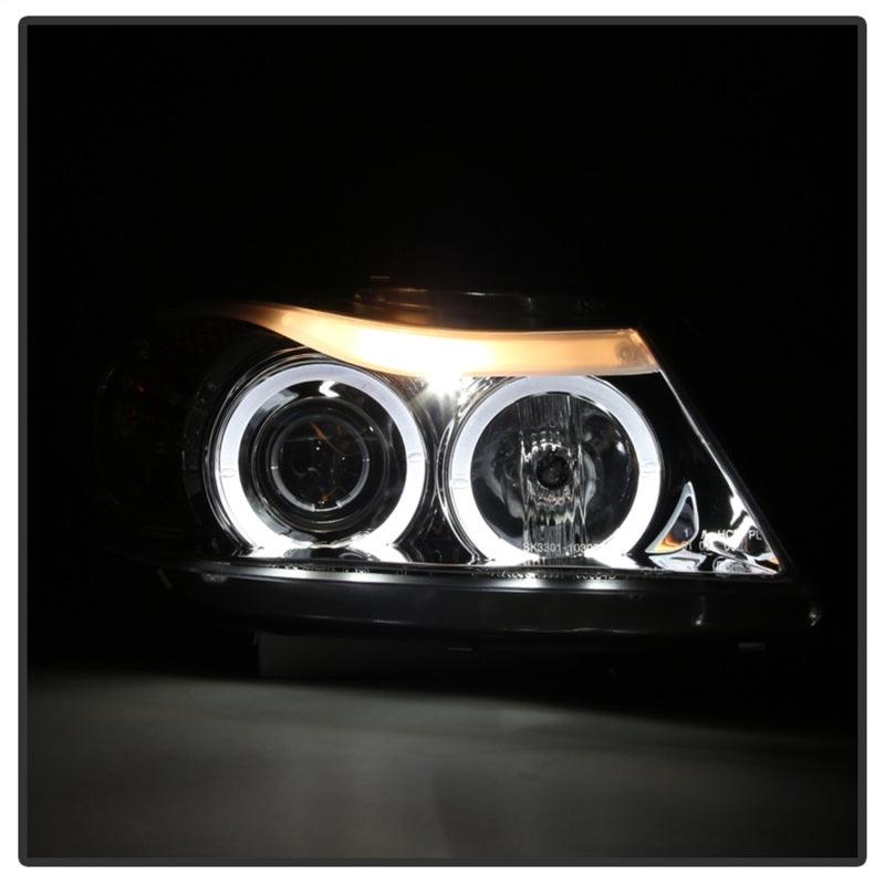 Spyder BMW E90 3-Series 06-08 (4 dr) Proj LED Halo Amber Reflctr Rplc Bulb Smke PRO-YD-BMWE9005-AM-S - Corvette Realm