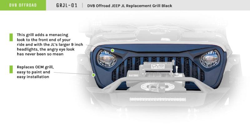 DV8 Offroad 2018+ Jeep JL/ Gladiator Angry Grill - Corvette Realm