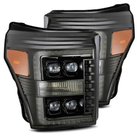 AlphaRex 11-16 Ford F-350 SD NOVA LED Proj Headlights Plank Style Alpha Blk w/Activ Light/Seq Signal - Corvette Realm