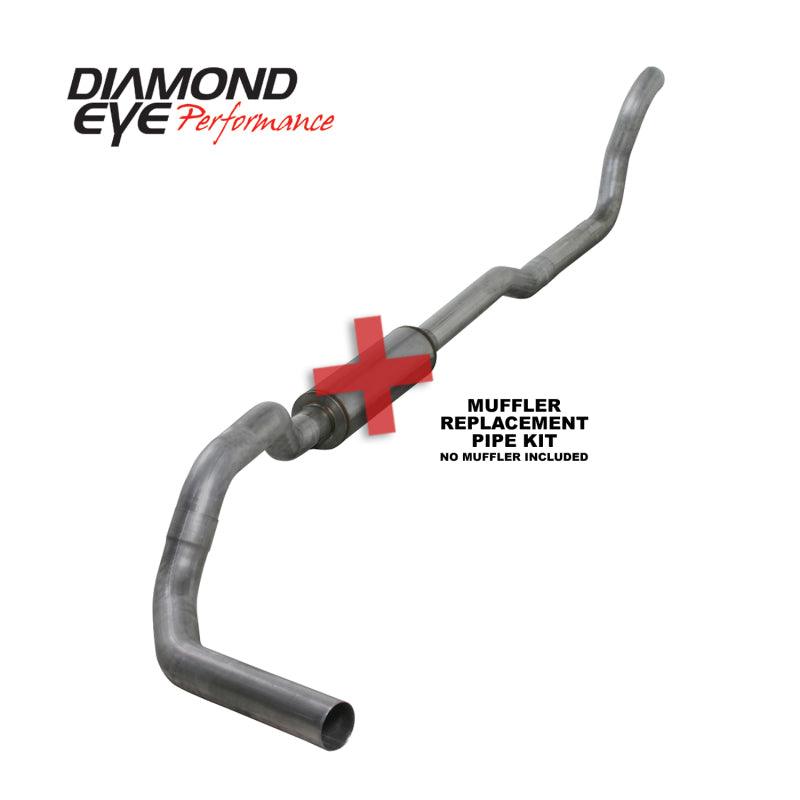 Diamond Eye KIT 4in TB MFLR RPLCMENT PIPE SGL AL: 2-WHEEL DRIVE ONLY 89-93 DODGE CUMMINS 5.9L - Corvette Realm