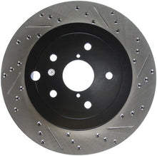 Load image into Gallery viewer, StopTech 08+ Subaru STI (Will Not Fit 05-07) Slotted &amp; Drilled Sport Brake Rotor - Corvette Realm