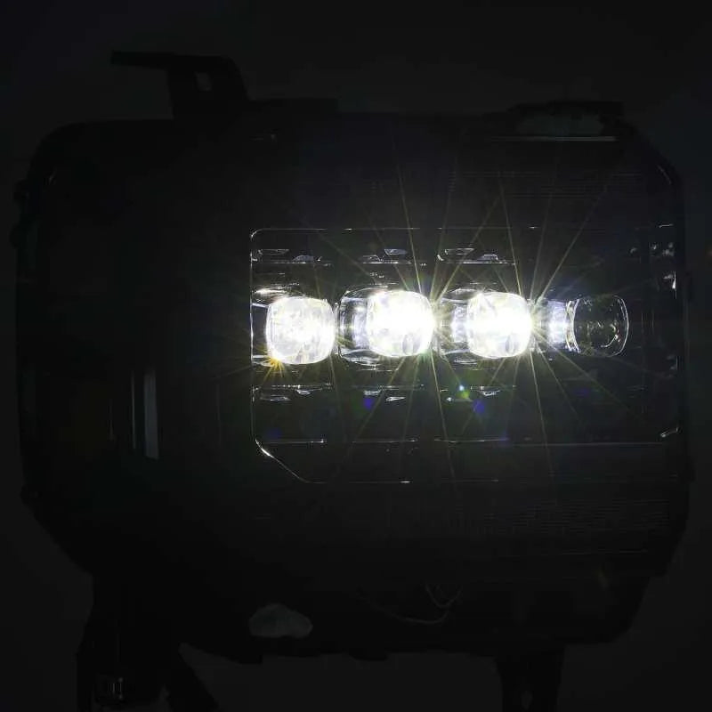 AlphaRex 14-18 GMC Sierra NOVA LED Proj Headlights Plnk Style Alpha Blk w/Activ Light/Seq Signal/DRL - Corvette Realm