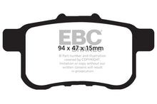 Load image into Gallery viewer, EBC 09-14 Acura TSX 2.4 Greenstuff Rear Brake Pads - Corvette Realm