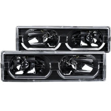 Load image into Gallery viewer, ANZO 1988-1998 Chevrolet C1500 Crystal Headlights Black w/ Low - Brow - Corvette Realm