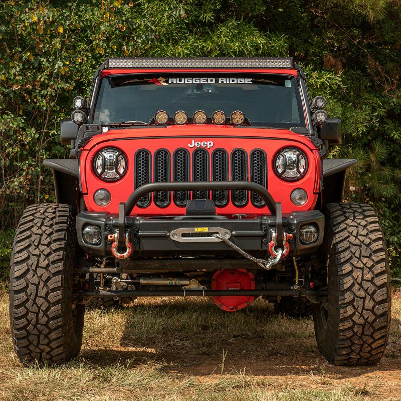 Rugged Ridge Arcus Front Bumper Set W/ Overrider 2018 Jeep Wrangler JK - Corvette Realm