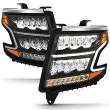 Load image into Gallery viewer, ANZO 15-20 Chevy Tahoe/Suburban LED Light Bar Style Headlights Black w/Sequential w/DRL w/Amber - Corvette Realm