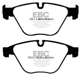 EBC 10+ BMW 535i 3.0 Turbo (F10) Yellowstuff Front Brake Pads - Corvette Realm