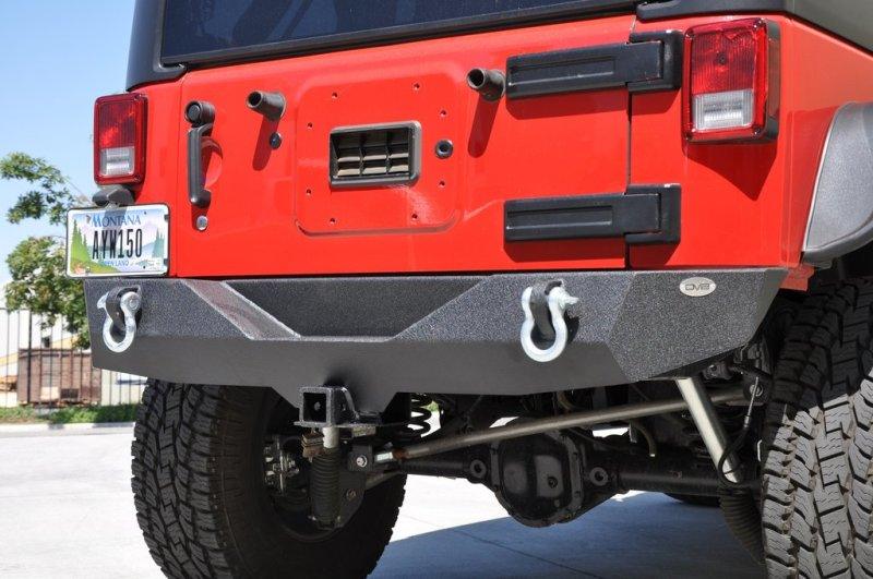 DV8 Offroad 07-18 Jeep Wrangler JK Steel Mid Length Rear Bumper - Corvette Realm