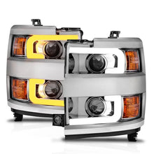 Load image into Gallery viewer, ANZO Projector Headlights 15-17 Chevrolet Silverado 2500HD / 3500HD Chrome w/ Chrome Rim - Corvette Realm