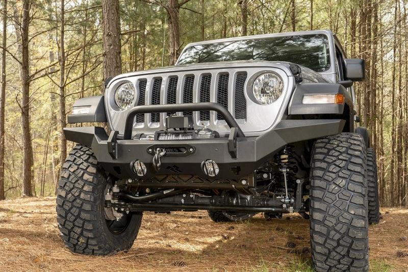 Rugged Ridge HD Bumper Full Width Front 07-18 Jeep Wrangler JK 18-20 Jeep Wrangler JL 2020 JT - Corvette Realm