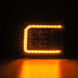 AlphaRex 05-07 Ford F250/350/450/550 Super Duty NOVA LED Proj HL Blk w/Actv Light & Seq Sig + SB DRL - Corvette Realm