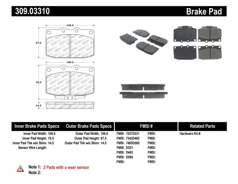 StopTech Performance 89-95 Mazda RX7 Front Brake Pads - Corvette Realm