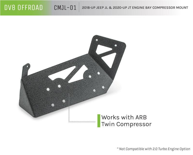DV8 Offroad 2018+ Jeep JL / JT Engine Bay Compressor Mount - Corvette Realm