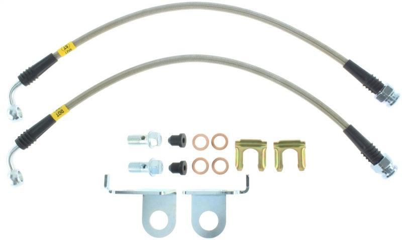 StopTech Stainless Steel Front Brake Lines 2015 Ford Mustang GT w/ Performance Package - Corvette Realm