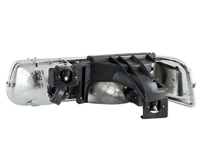 ANZO 1999-2002 Chevrolet Silverado 1500 Crystal Headlights Black - Corvette Realm