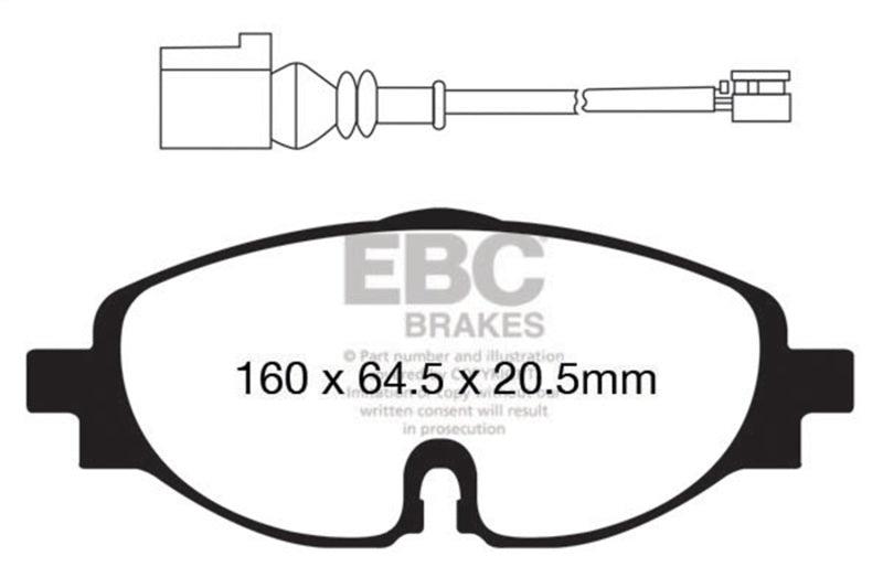 EBC 14+ Audi A3 1.8 Turbo Yellowstuff Front Brake Pads - Corvette Realm
