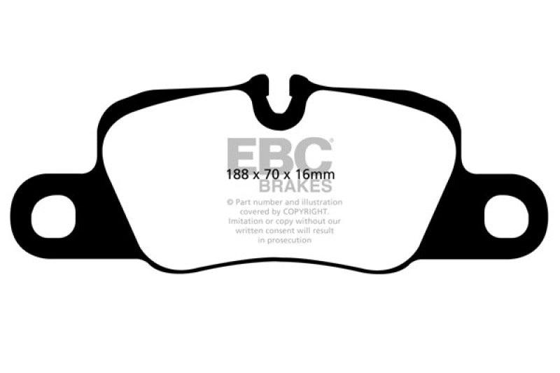 EBC 12-15 Porsche 911 (991) (Cast Iron Rotor only) 3.8 Carrera S Yellowstuff Rear Brake Pads - Corvette Realm