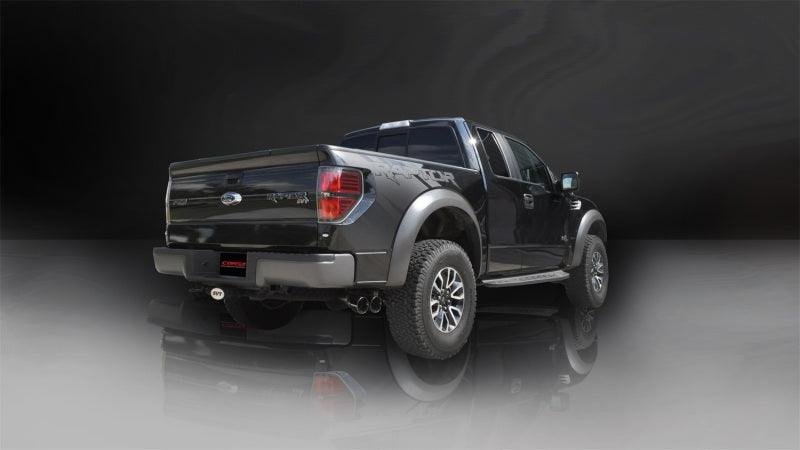 Corsa 11-14 Ford F-150 Raptor 6.2L V8 145in Wheelbase Black Xtreme Cat-Back Exhaust - Corvette Realm